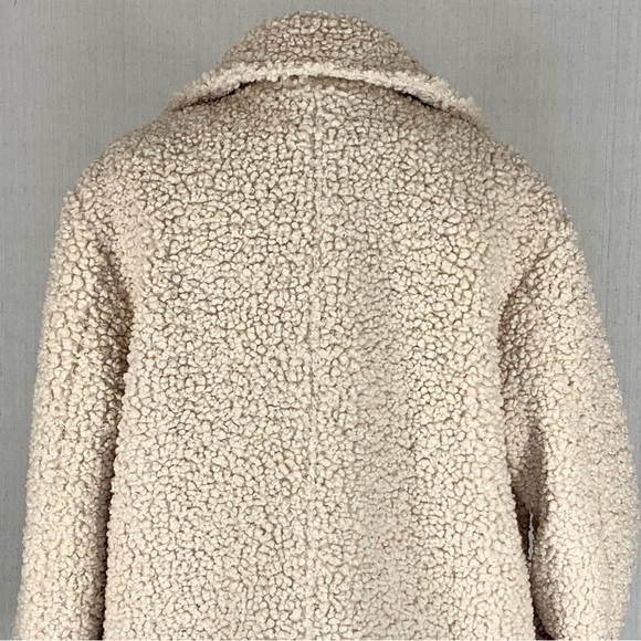 Knox Rose~Women’s Cream Sherpa/Teddy Snap‎ Front Collared Jacket/Coat~Sz S - Picture 8 of 14